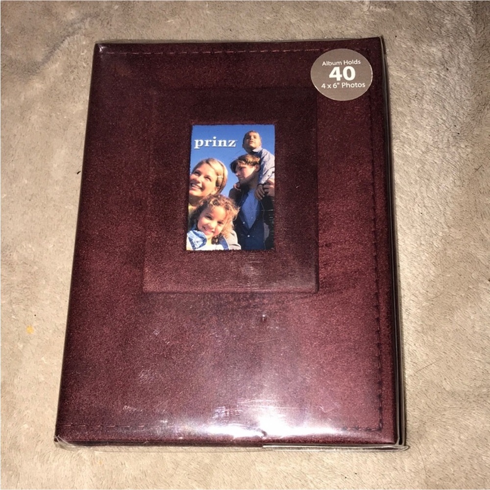 Prinz Rio Burgundy 4 x 6 Photo Album with cover portrait window New holds 40